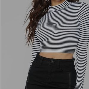❌️SOLD❌️: Not a Criminal Striped Crop Top